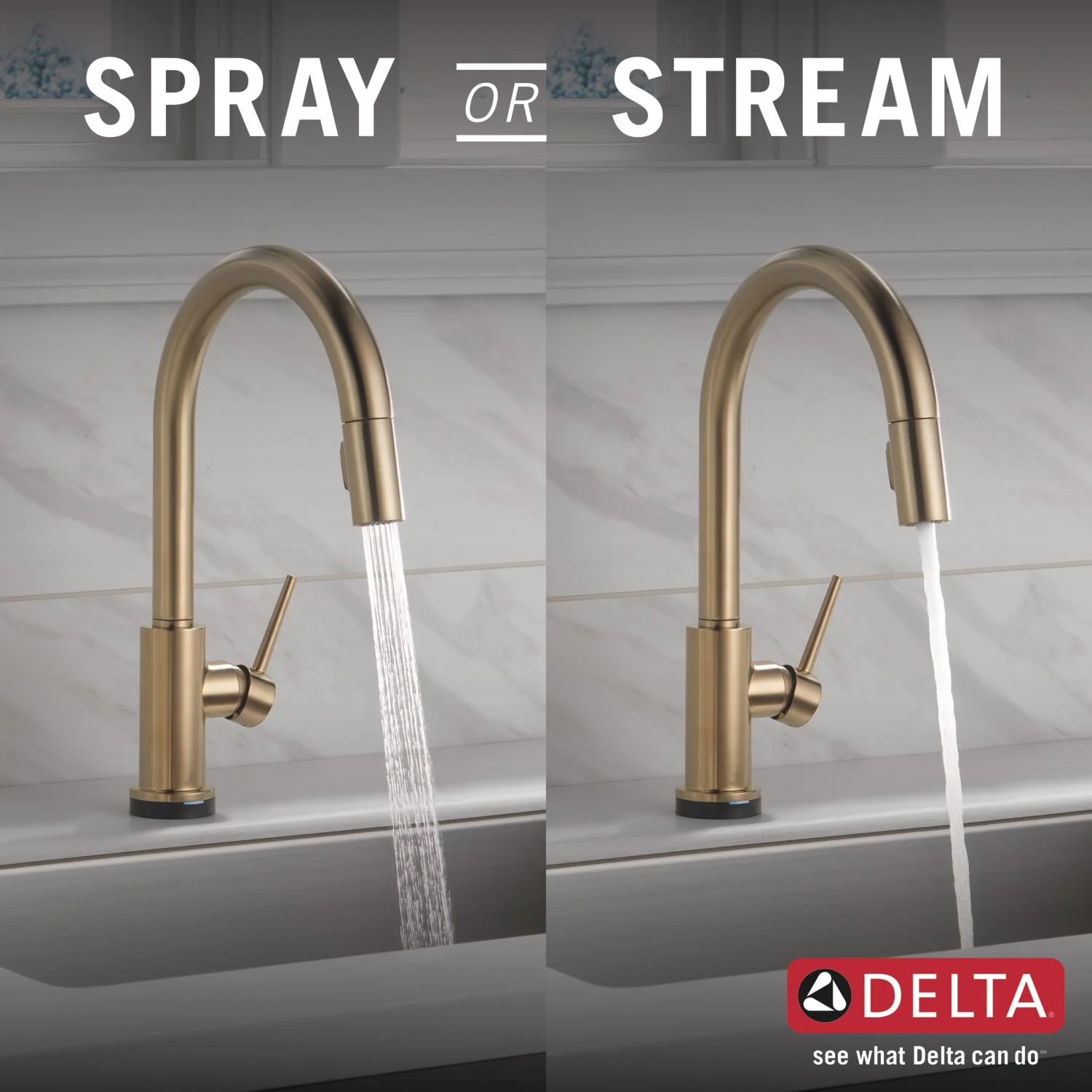 Delta Trinsic Touch2O Champagne Bronze 1-Handle Deck-Mount Pull-Down Touch Kitchen Faucet - Image 8
