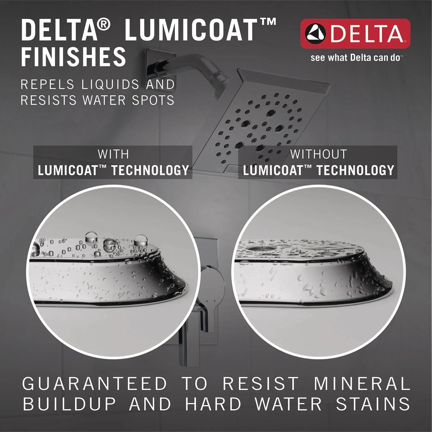 Delta Universal Showering Components Chrome 1-Spray 12-in Square Rain Shower Head, 2.5 GPM (9.5 LPM) - Image 3