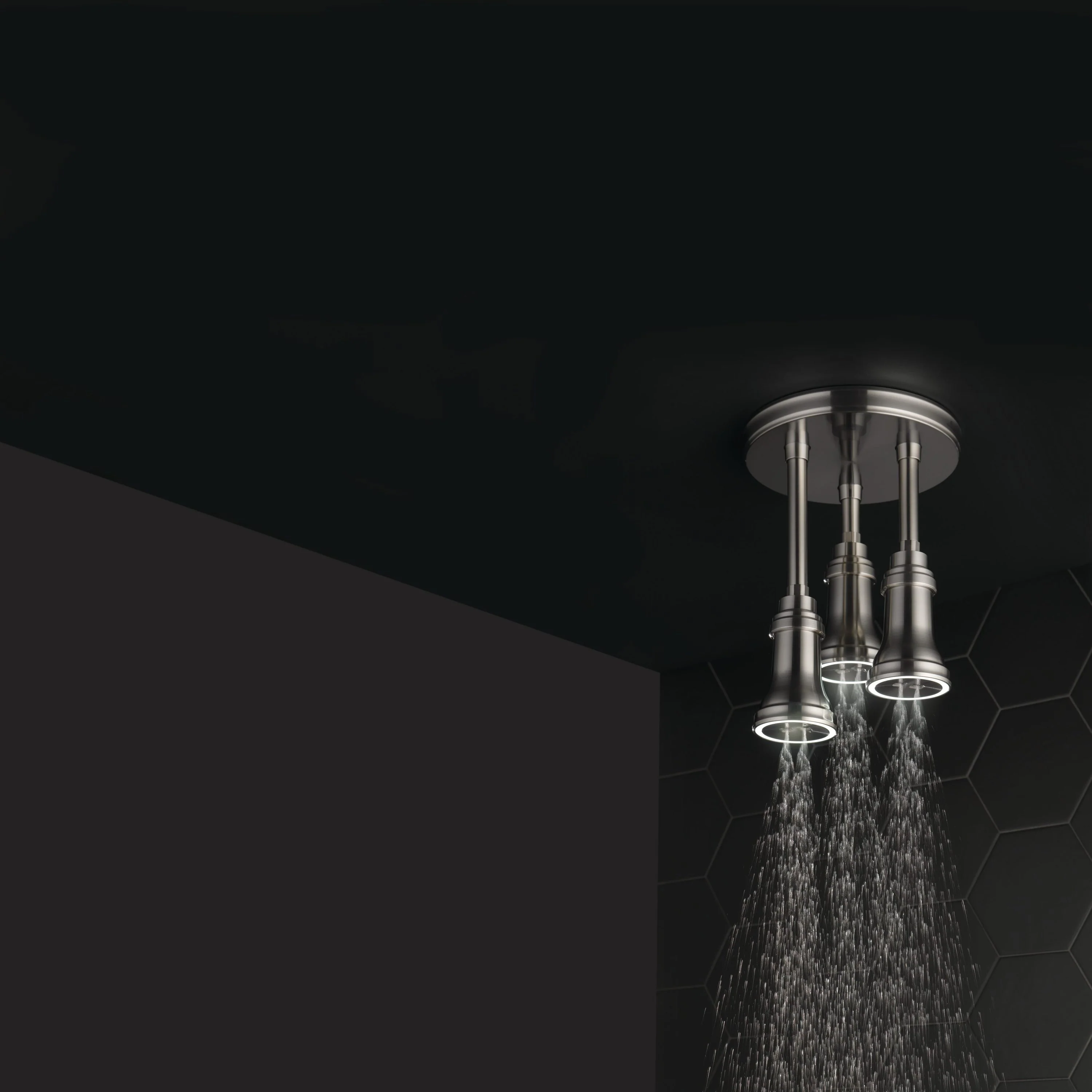 Delta Universal Showering Components Stainless 1-Spray Pendant Rain Shower Head with LED Lights, 2.5 GPM (9.5 LPM) - Image 6