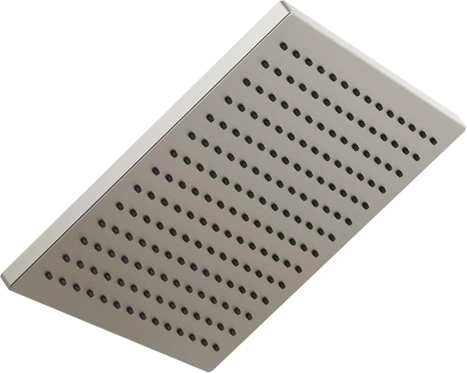 Delta Universal Showering Components Stainless 1-Spray Rain Shower Head, 2.5 GPM (9.5 LPM), Square, Lumicoat Stainless, 52159-SS-PR25