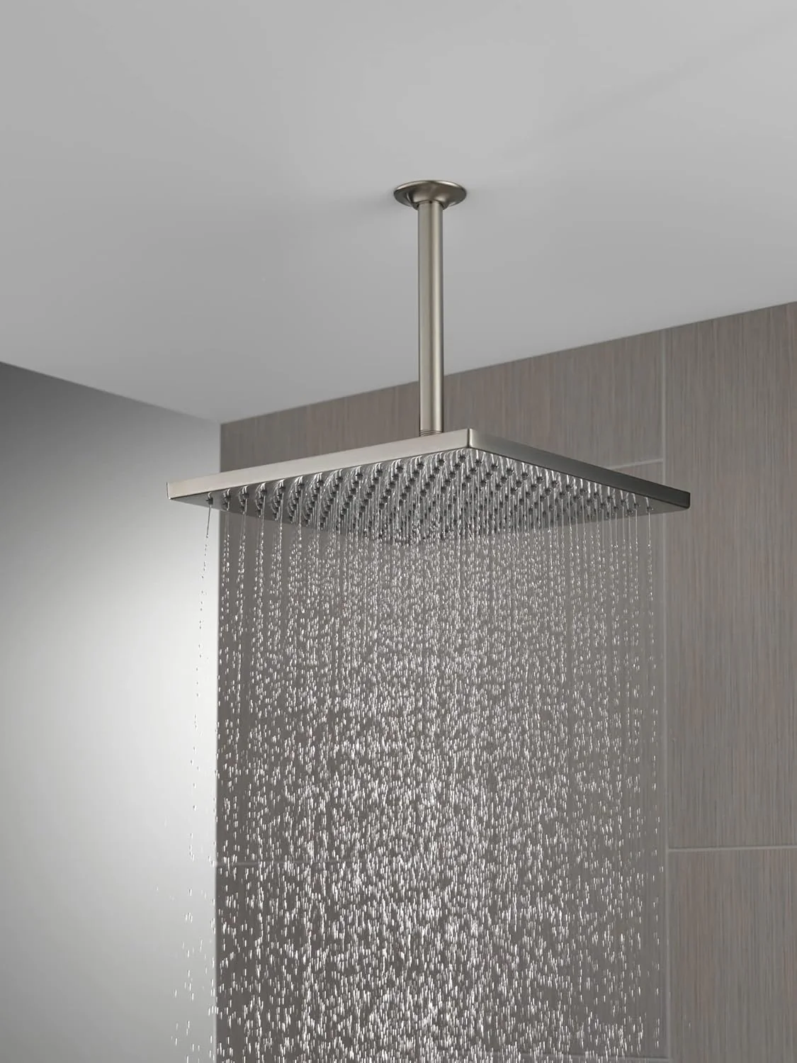 Delta Universal Showering Components Stainless 1-Spray Rain Shower Head, 2.5 GPM (9.5 LPM), Square, Lumicoat Stainless, 52159-SS-PR25 - Image 2