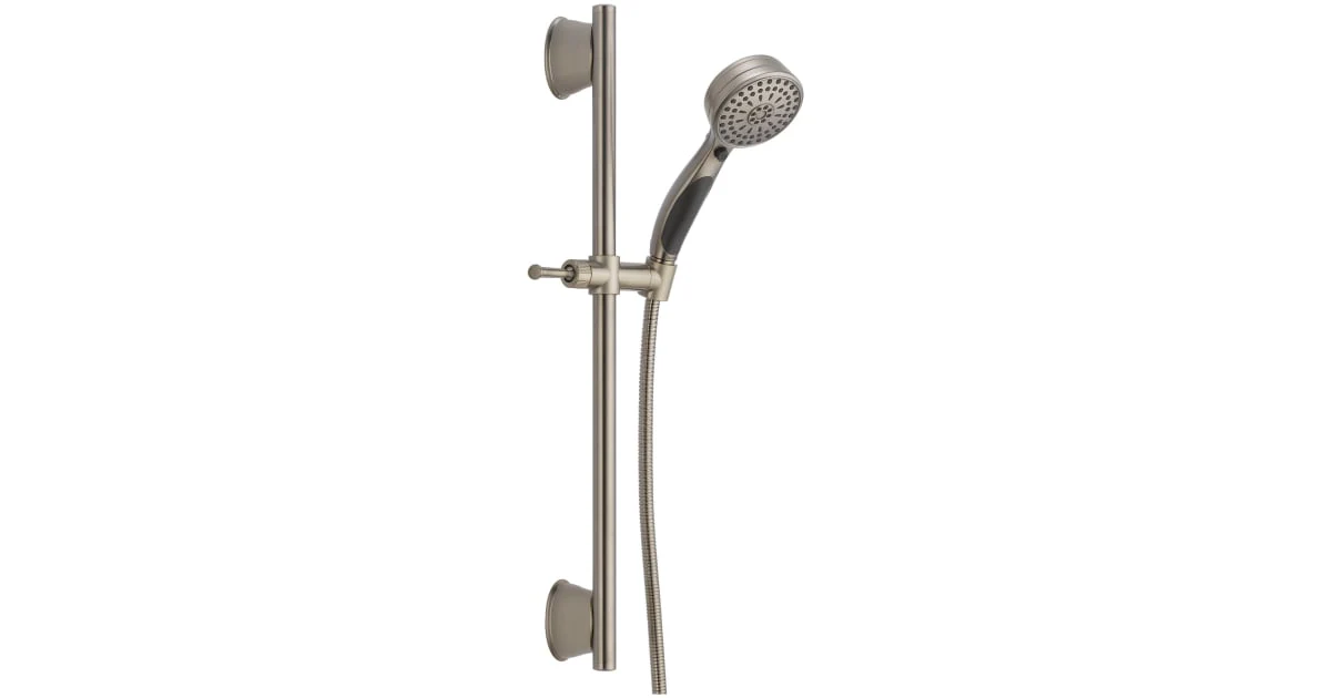 Delta Universal Showering Components Stainless 9-Spray Handheld Shower, 1.75 GPM (6.6 LPM) with Slide Bar and Hose