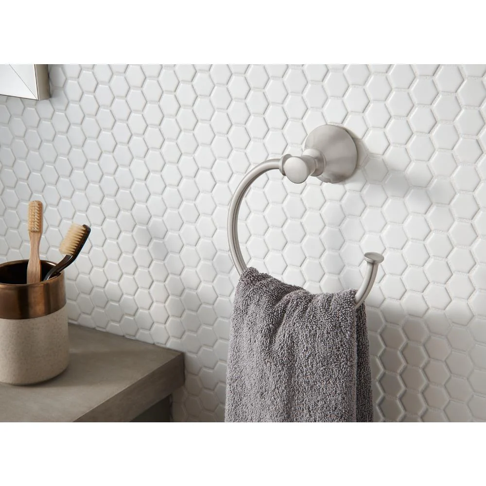 Delta Valdosta Satin Nickel Wall Mount Towel Ring - Image 3