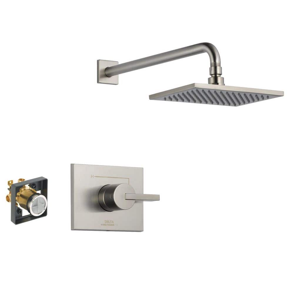 Delta Vero Stainless Single-Handle Raincan Shower Faucet with Pressure Balance, 2.5 GPM