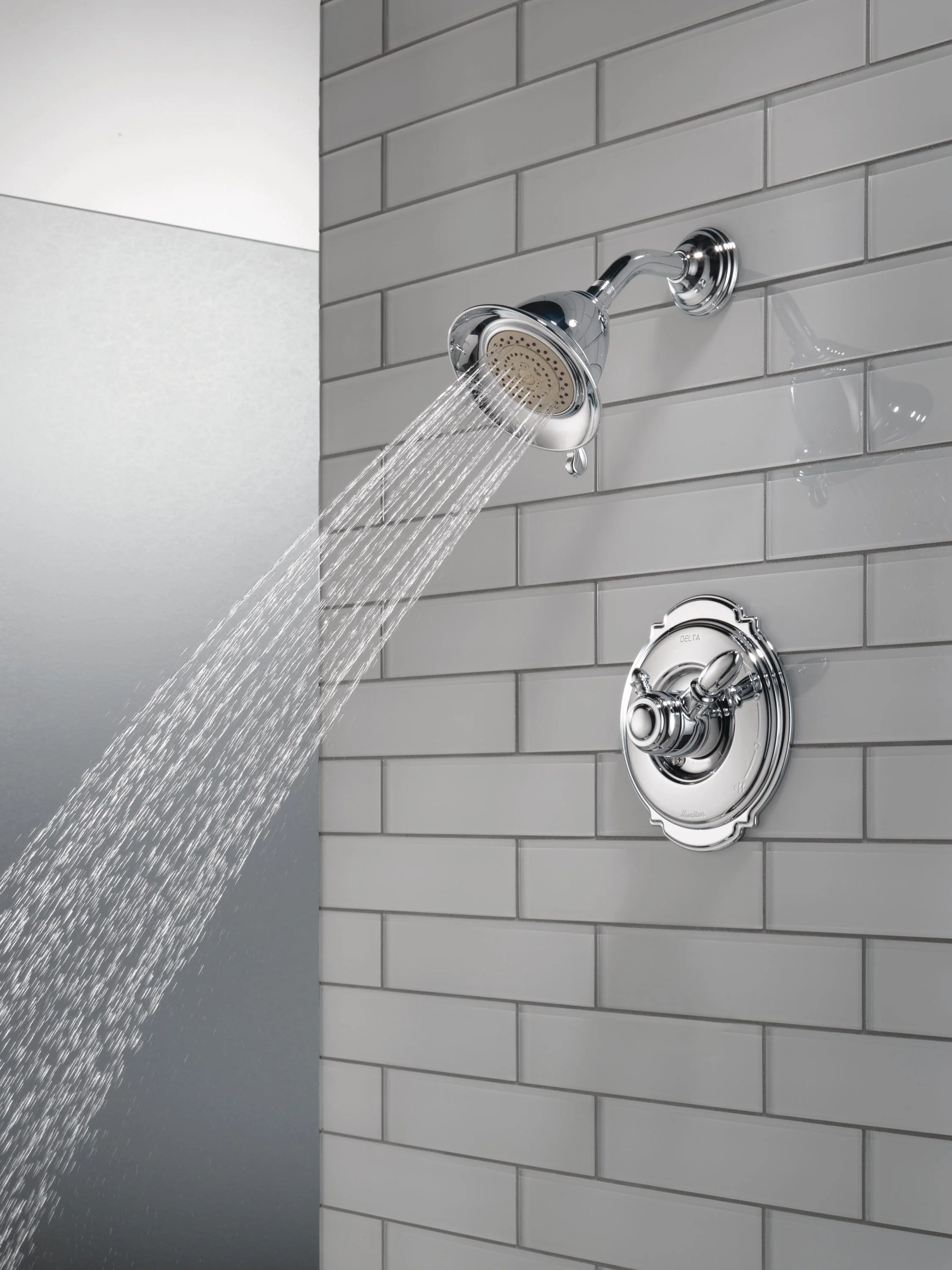 Delta Victorian Chrome 2‑Handle Multi-Function Shower Faucet Trim, 5.5-in Showerhead, T17255 - Image 2