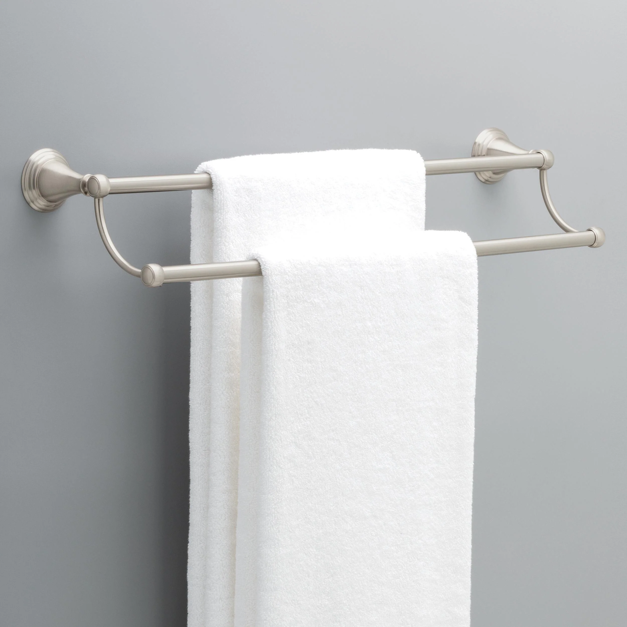 Delta Windemere 24-in Brushed Nickel Wall Mount Double Towel Bar - Image 2