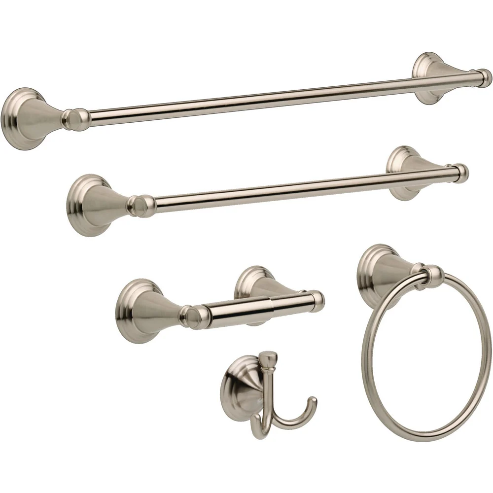 Delta Windemere 24-in Brushed Nickel Wall Mount Double Towel Bar - Image 3