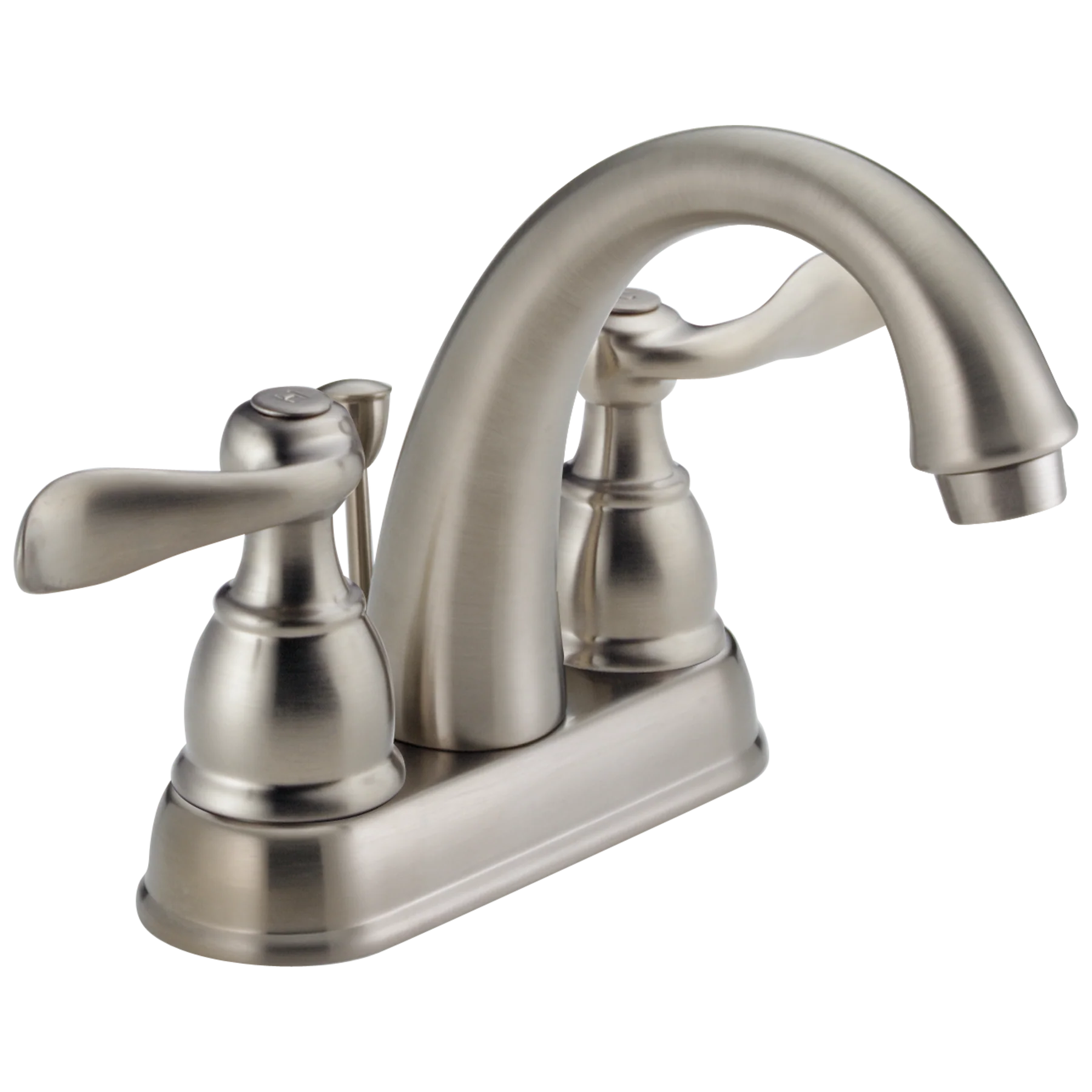 Delta Windemere Brushed Nickel 2‑Handle 4-in Centerset WaterSense Bathroom Sink Faucet with Drain