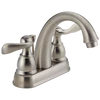Delta Windemere Brushed Nickel 2‑Handle 4-in Centerset WaterSense Bathroom Sink Faucet with Drain - Image 2