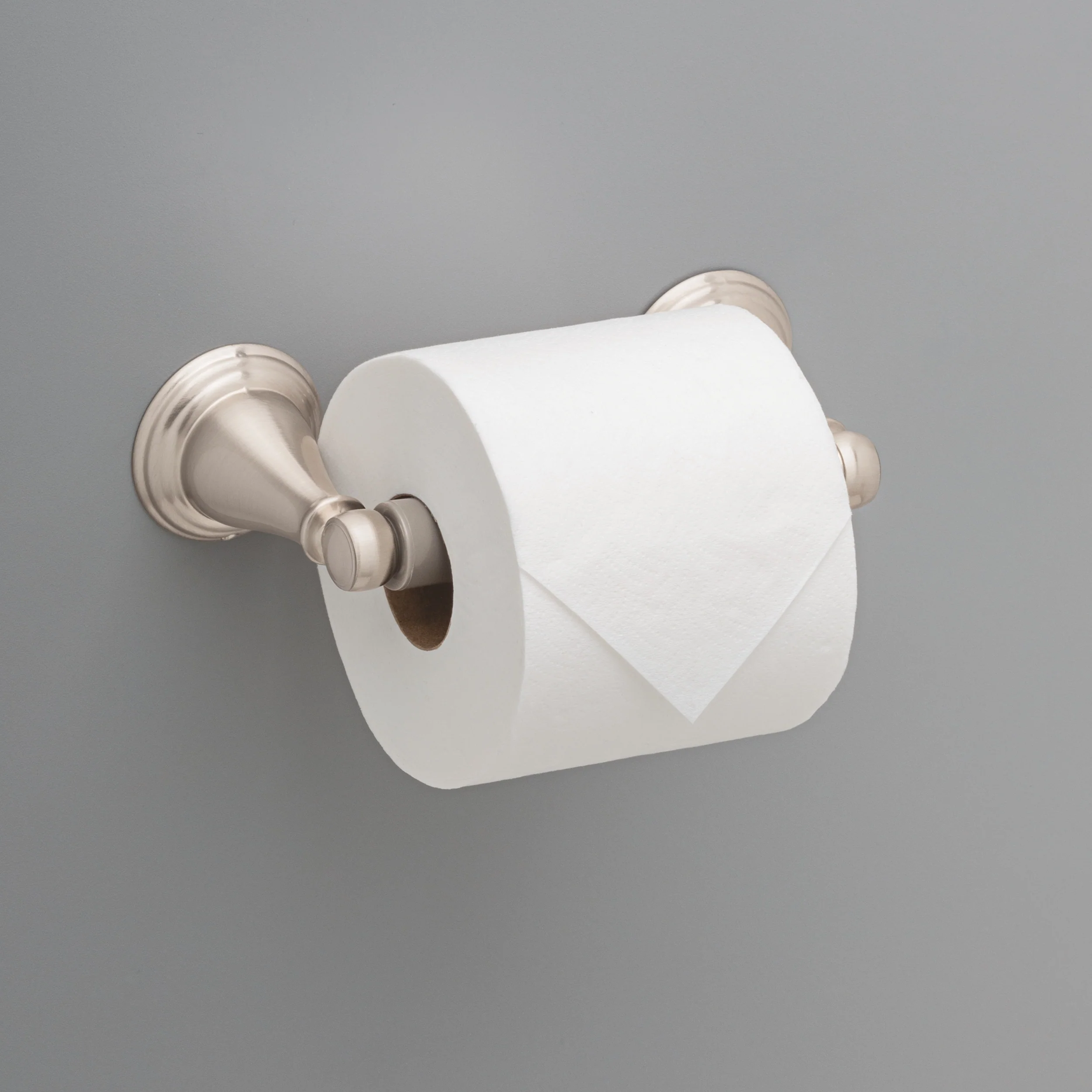 Delta Windemere Brushed Nickel Wall Mount Spring-Loaded Toilet Paper Holder - Image 3