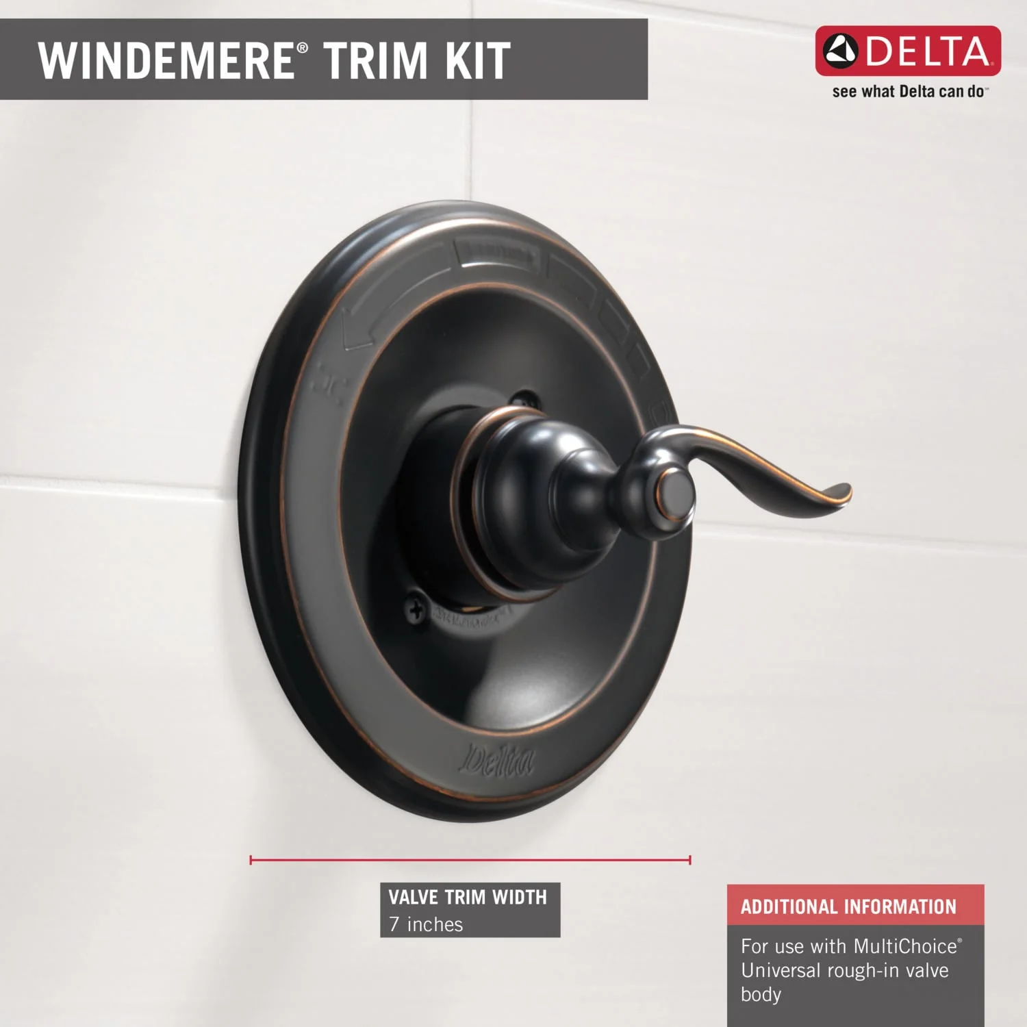 Delta Windemere Oil Rubbed Bronze 1-Handle Shower Faucet Trim Kit - Image 2