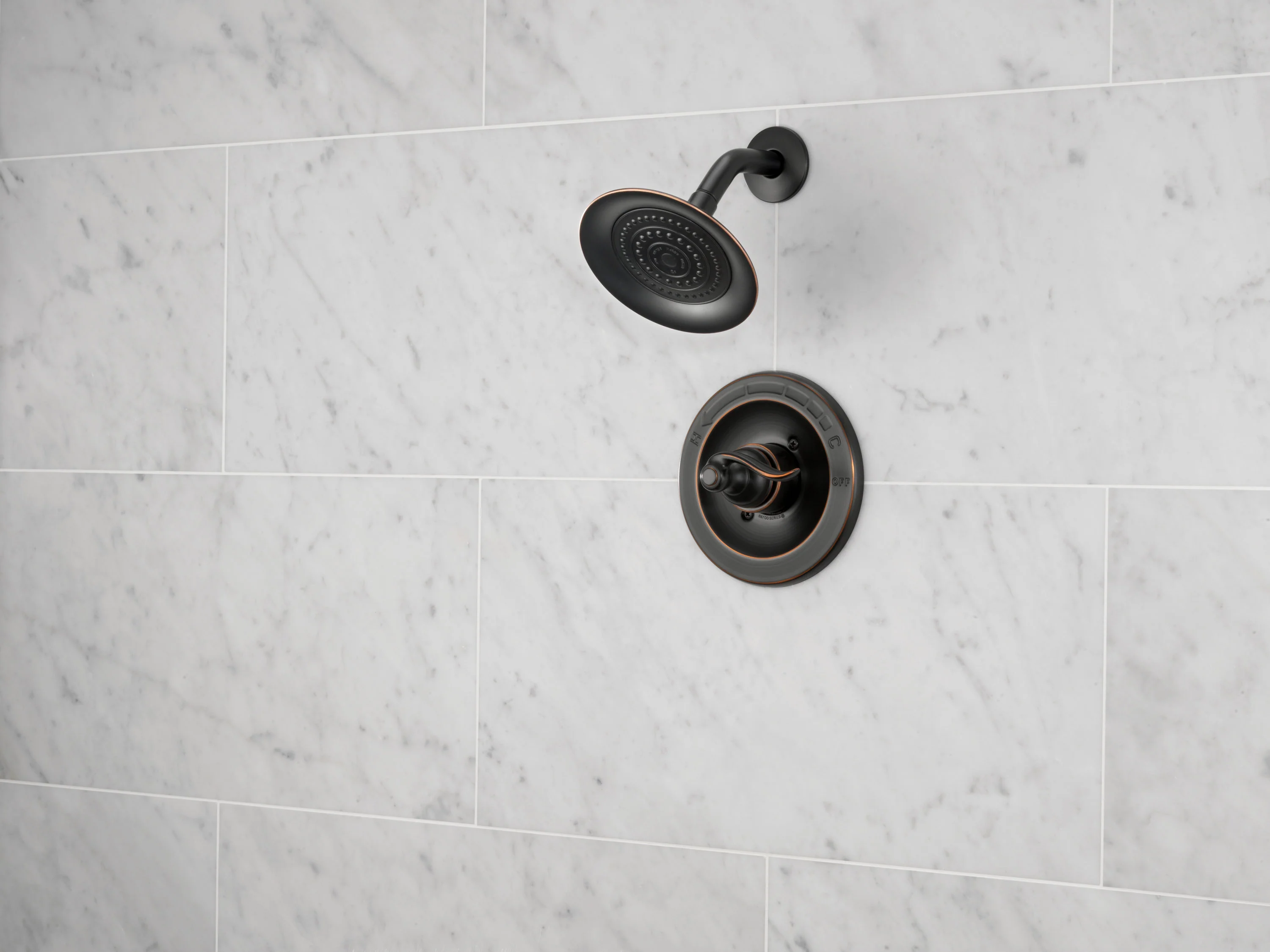 Delta Windemere Oil Rubbed Bronze 1-Handle Shower Faucet with Valve, 6-in Single-Function Head - Image 2
