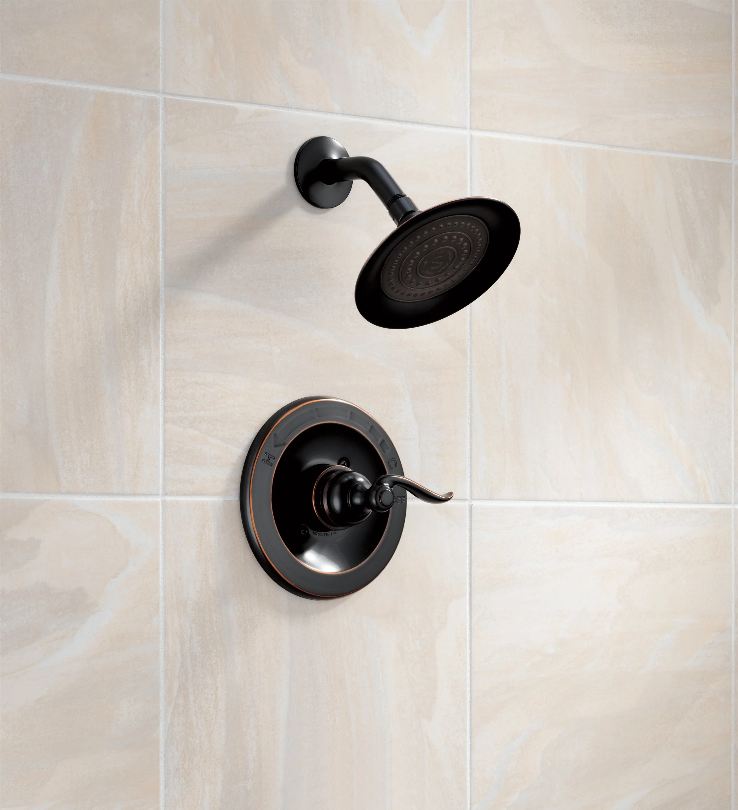 Delta Windemere Oil Rubbed Bronze 1-Handle Shower Faucet with Valve, 6-in Single-Function Head - Image 3