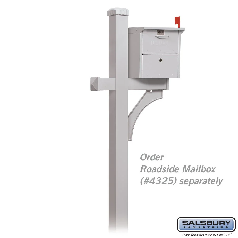 Deluxe In-Ground Mailbox Post, Silver, 1-Sided for Roadside Use - Image 2