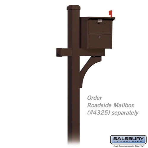 Deluxe Bronze Mailbox Post - In-Ground Mounted - 1-Sided - Image 2