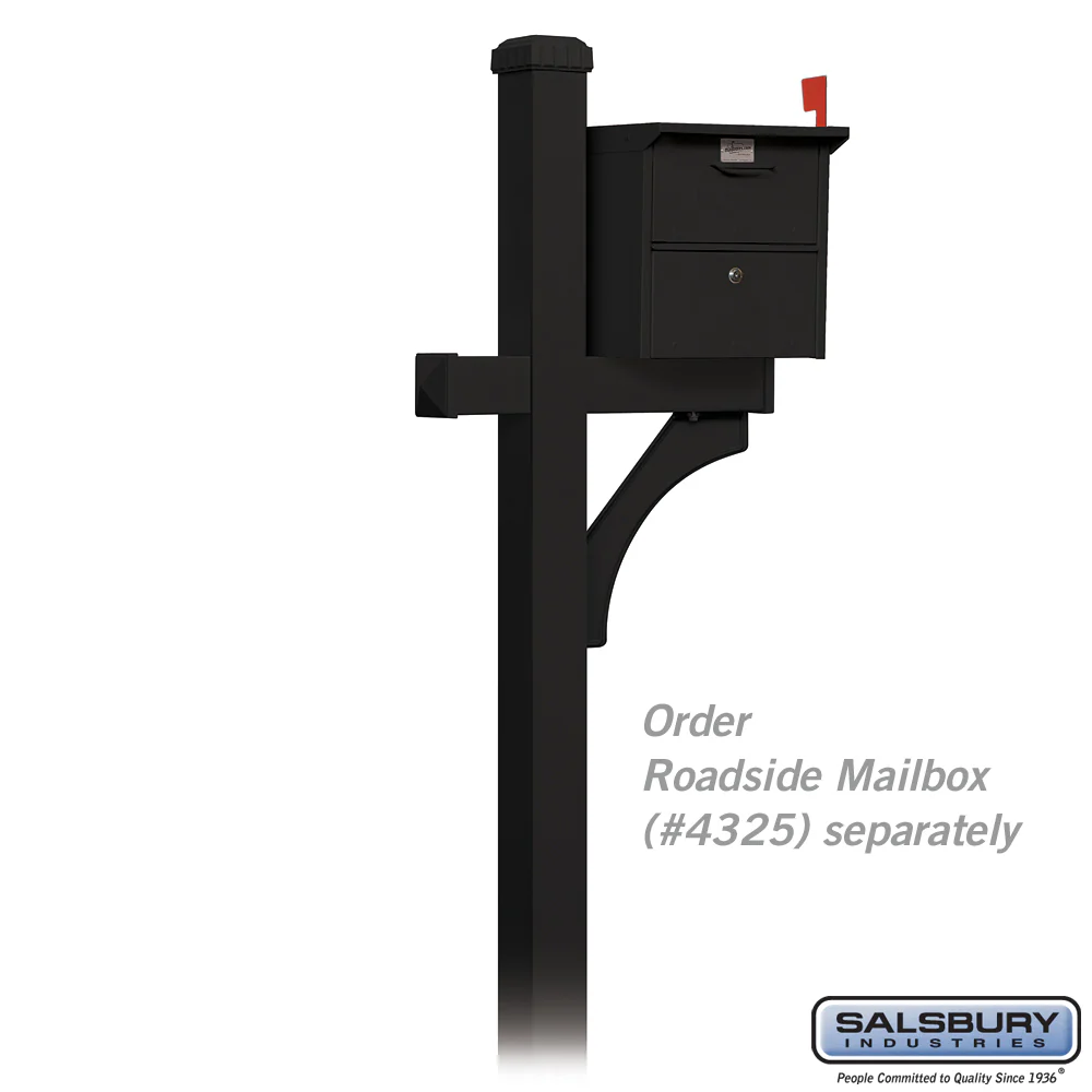 Deluxe In-Ground Mailbox Post - Black - Image 2