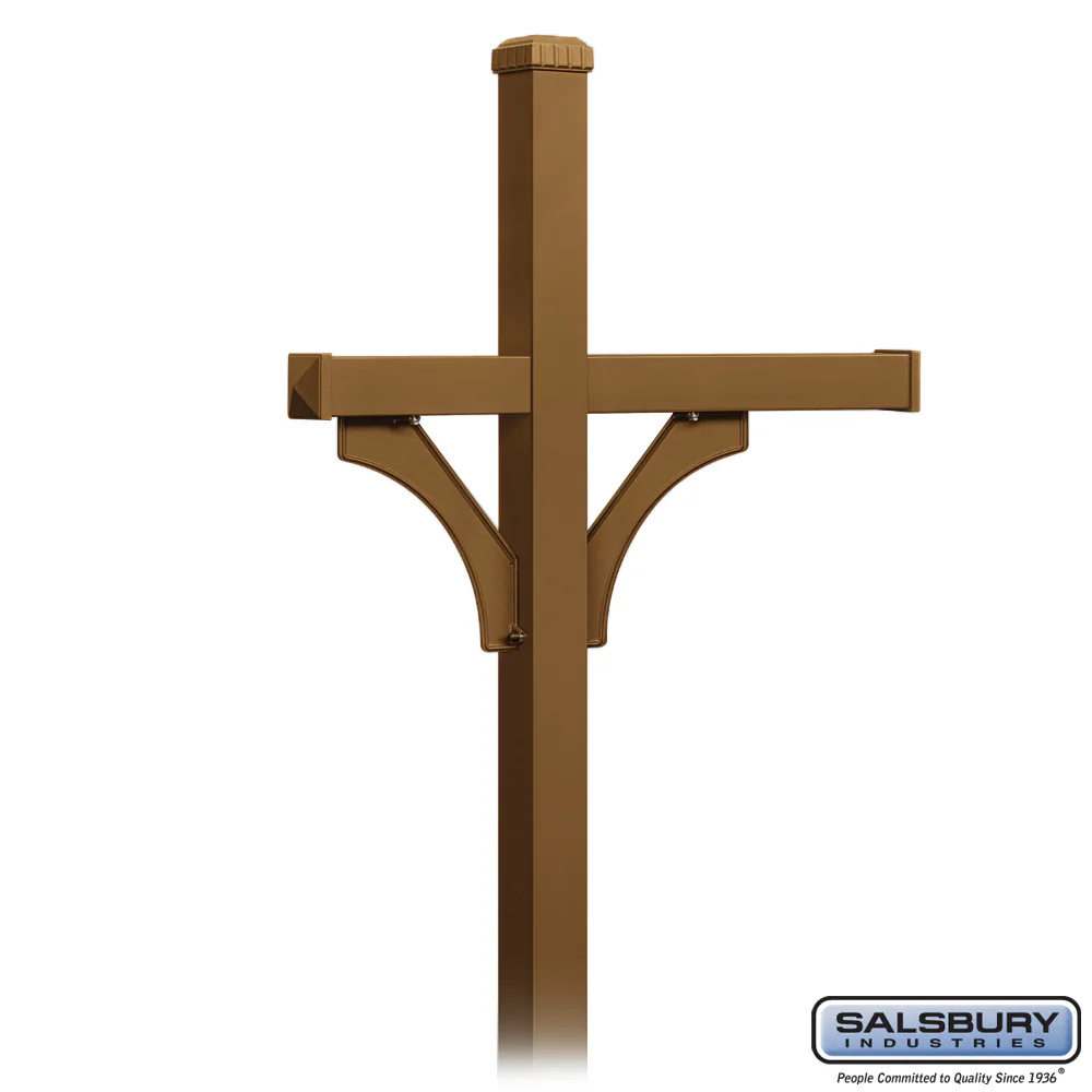 Deluxe Mailbox Post - 2 Sided for Two Mailboxes - In-Ground Mounted - Sandstone - Image 3