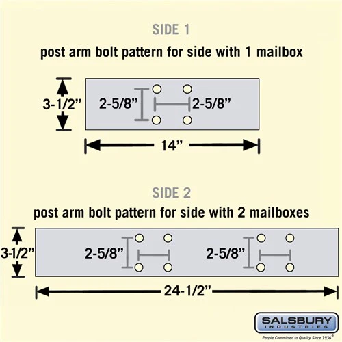 Deluxe Mailbox Post - 2 Sided for 3 Mailboxes - In-Ground Mounted - Sandstone - Image 3