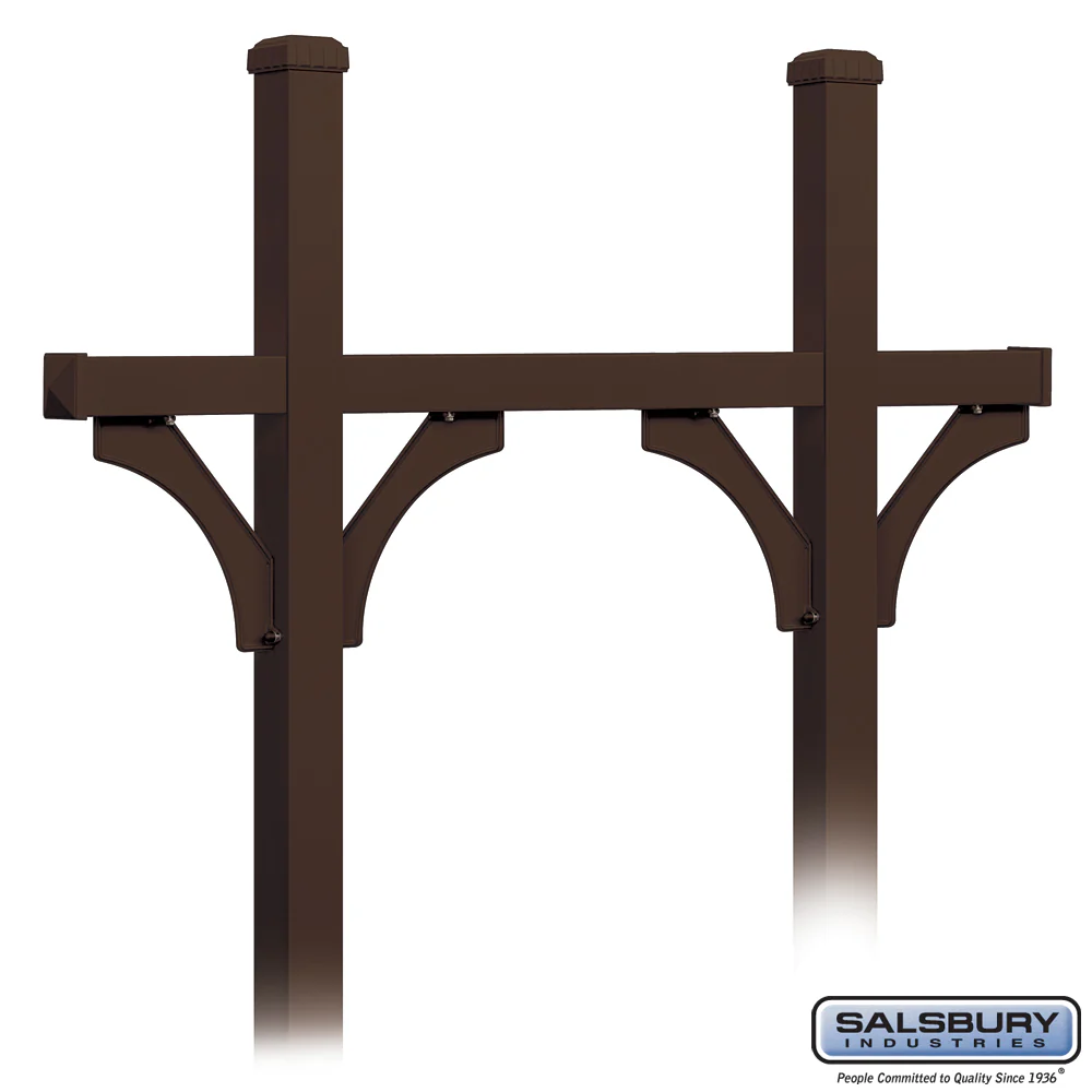 Deluxe Mailbox Post - Bridge Style for 5 Mailboxes - In-Ground Mounted - Black - Image 4