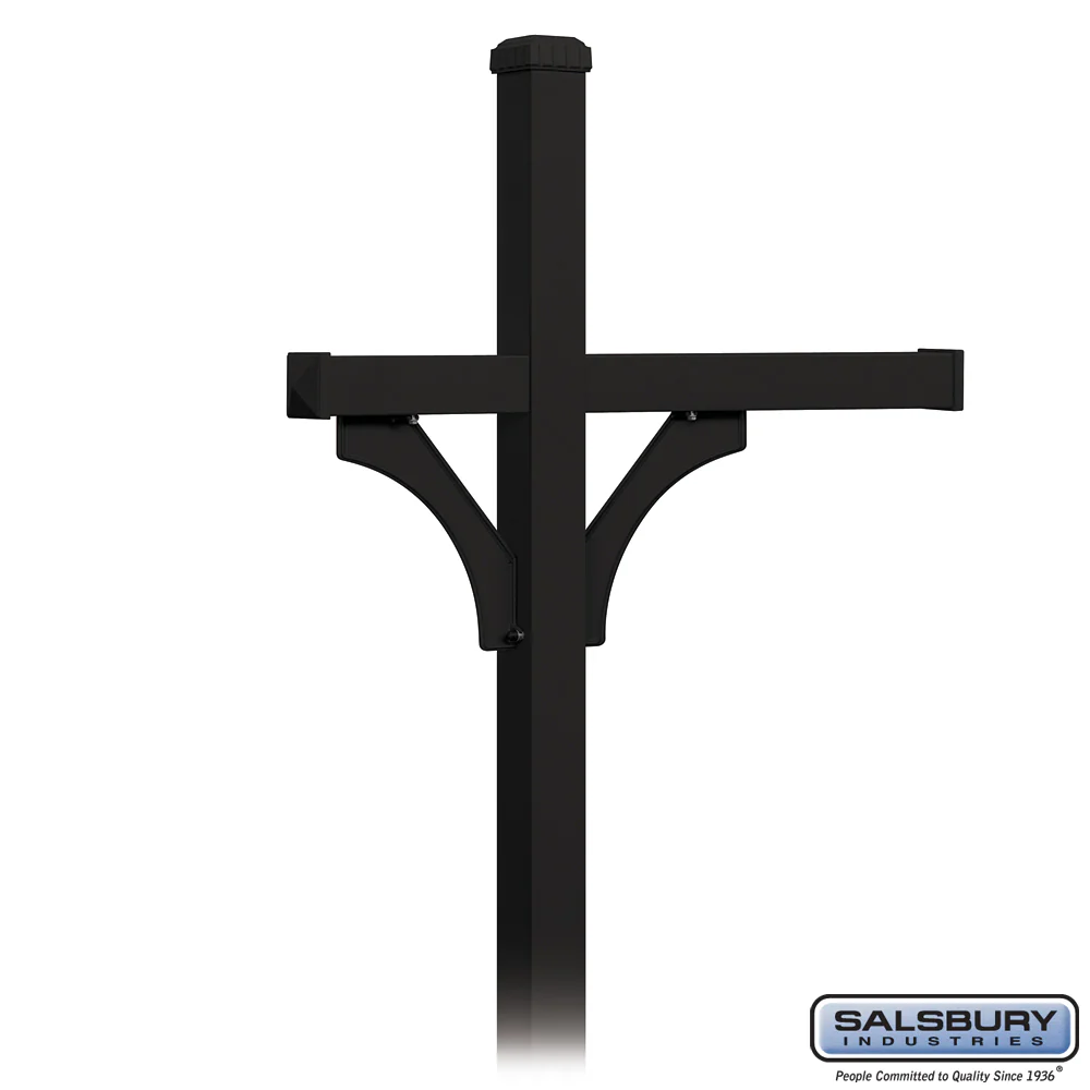 Deluxe Mailbox Post - 1 Sided - In-Ground Mounted - Black - Image 4