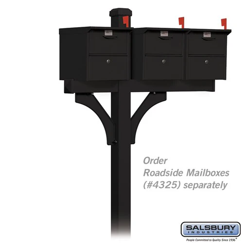 Deluxe Mailbox Post - 1 Sided - In-Ground Mounted - Black - Image 5