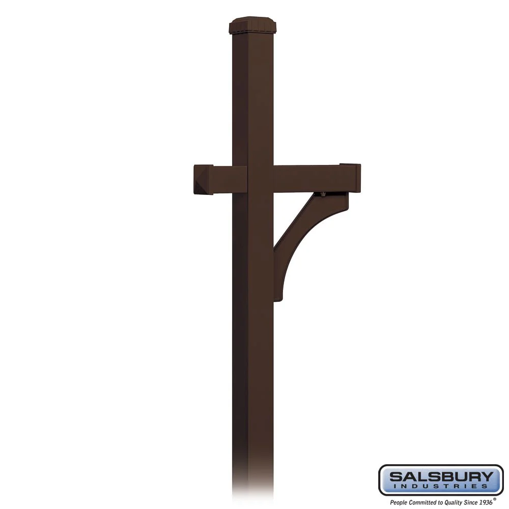 Deluxe Bronze Mailbox Post - In-Ground Mounted - 1-Sided