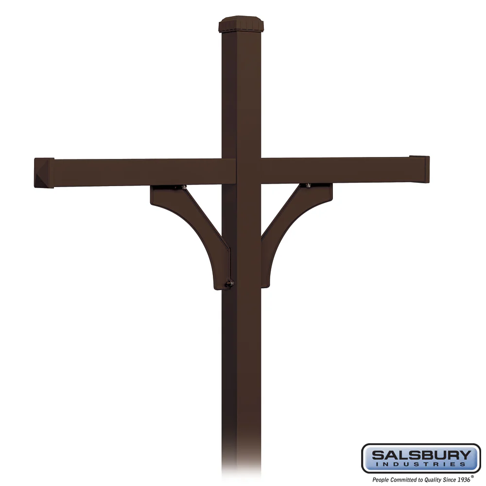 Deluxe Bronze Mailbox Post - In-Ground Mounted - 1-Sided - Image 4