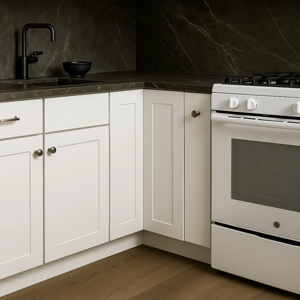 Design House Brookings Lazy Susan Corner Base Kitchen Cabinet in White - Image 3