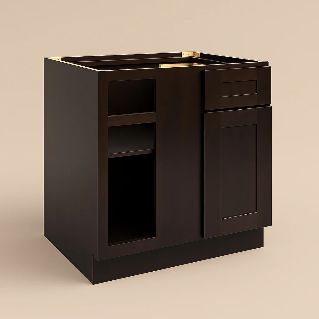 Design House Brookings Solid Wood Shaker Blind Base Kitchen Cabinet in Espresso