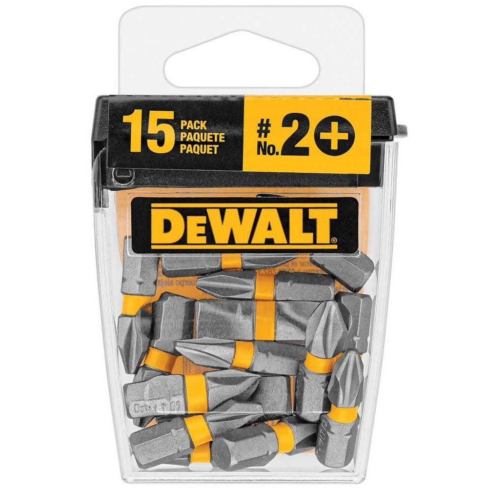 DEWALT 1 in. #2 Phillips Screwdriving Bit Tip, MAXFIT, Impact Rated (15-Piece)