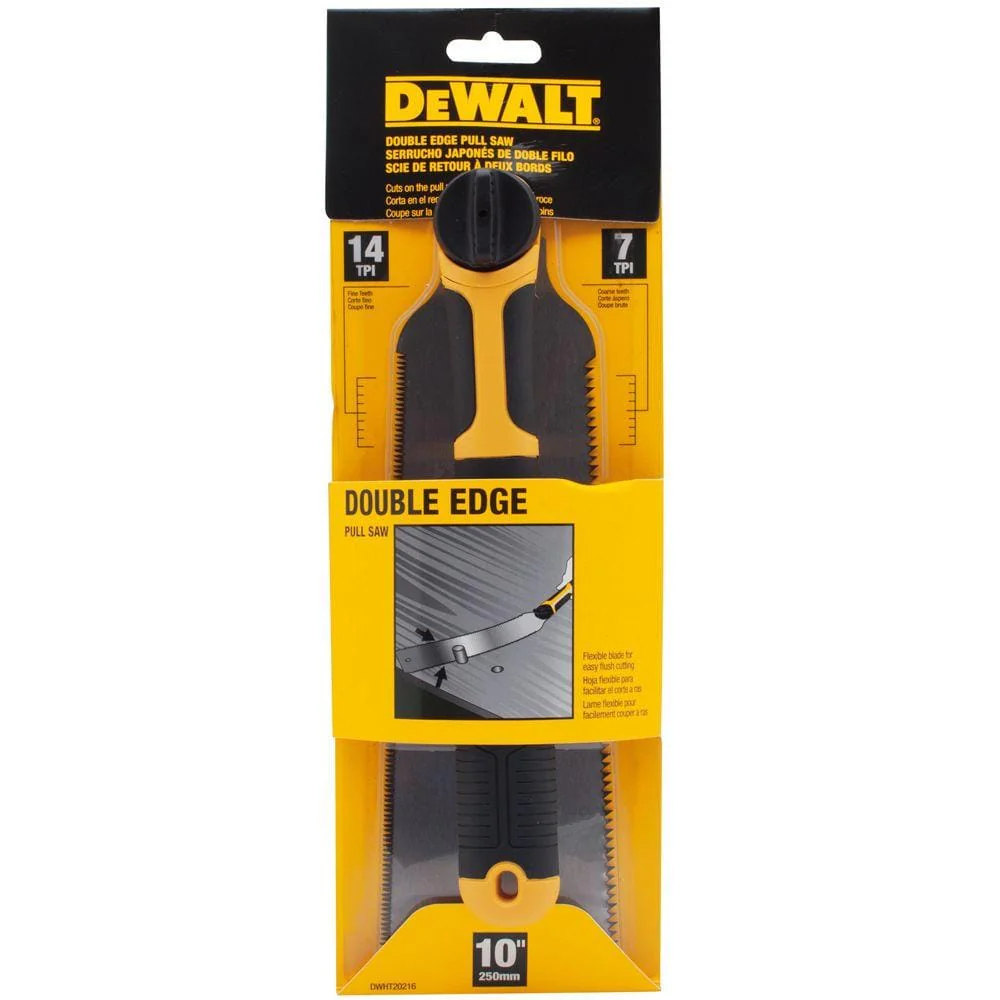 DEWALT 10.43 in. Double-Edge Pull Saw with Composite Handle, 14/7 TPI
