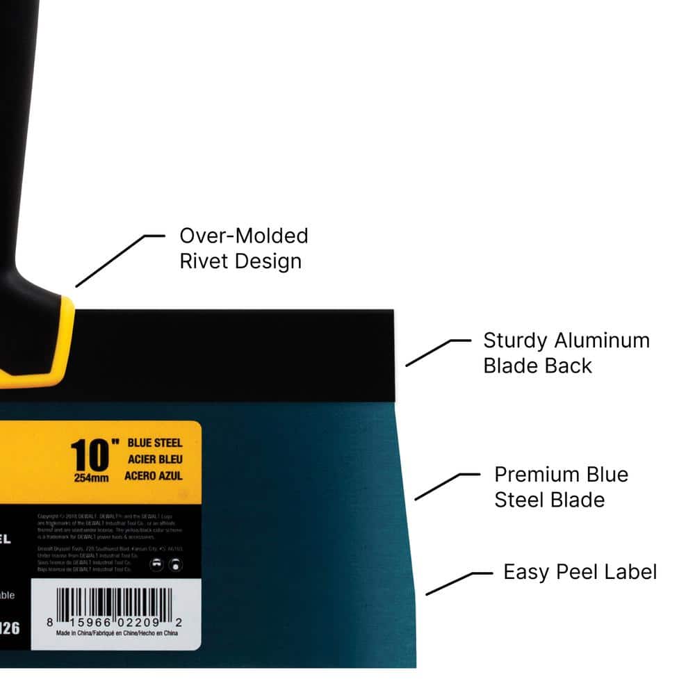 DEWALT 16 in. Blue Steel Big Back Taping Knife with Soft Grip Handle - Image 2