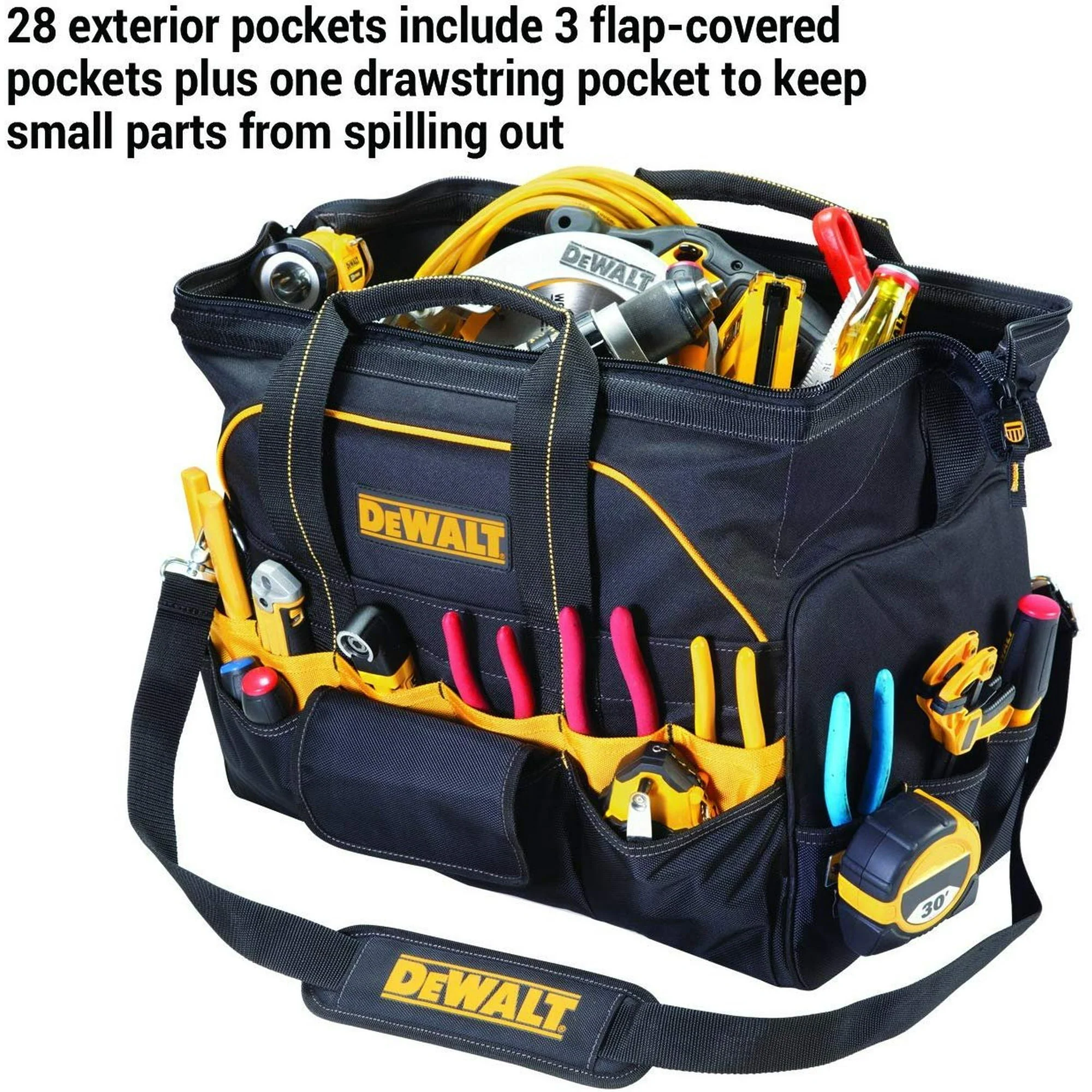 DEWALT 18 in. 28-Pocket Pro Contractor's Closed-Top Tool Bag, DG5553 - Image 2