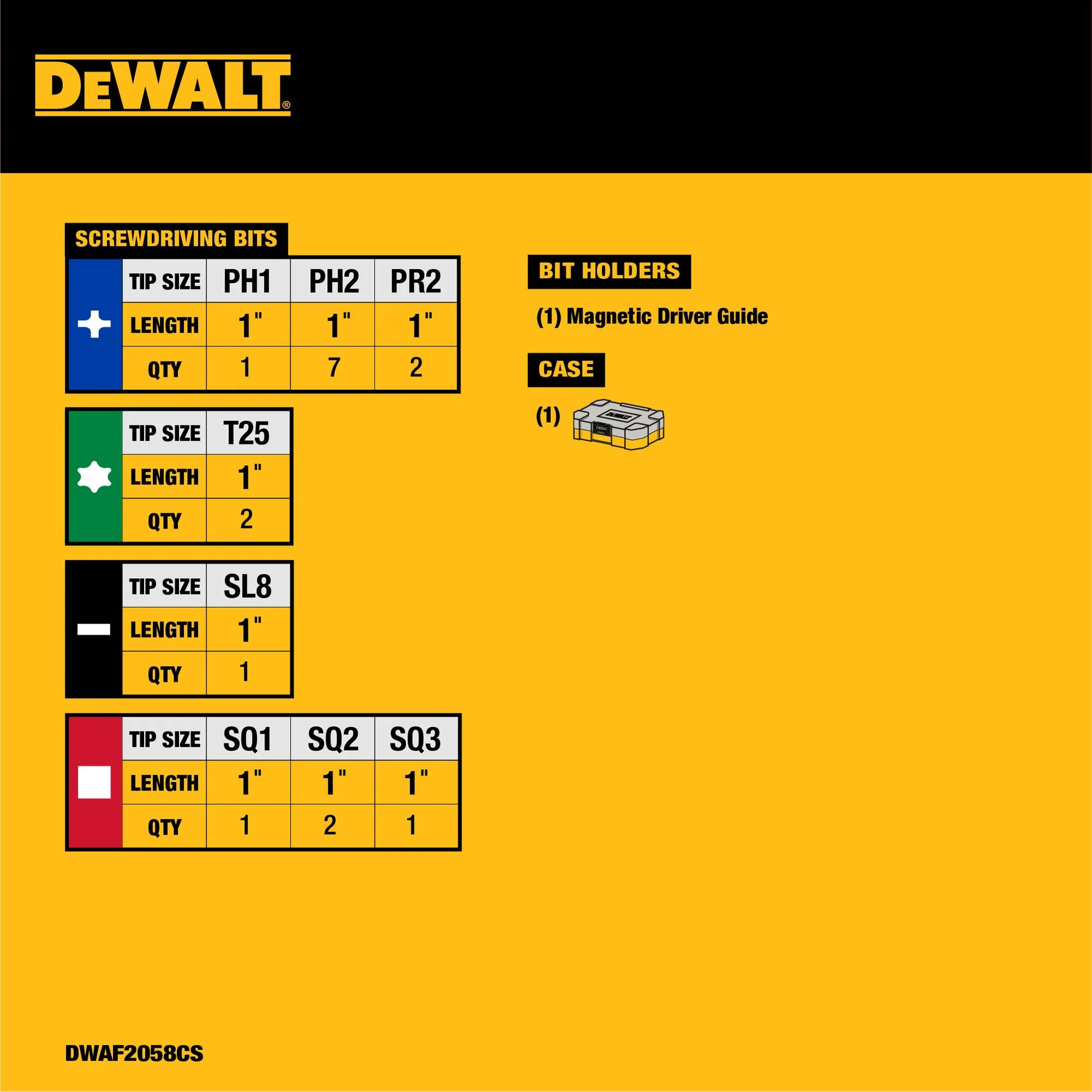 DEWALT 18-Pack 1-in Magnetic Screwdriving Bit Drive Guide Set - Image 2