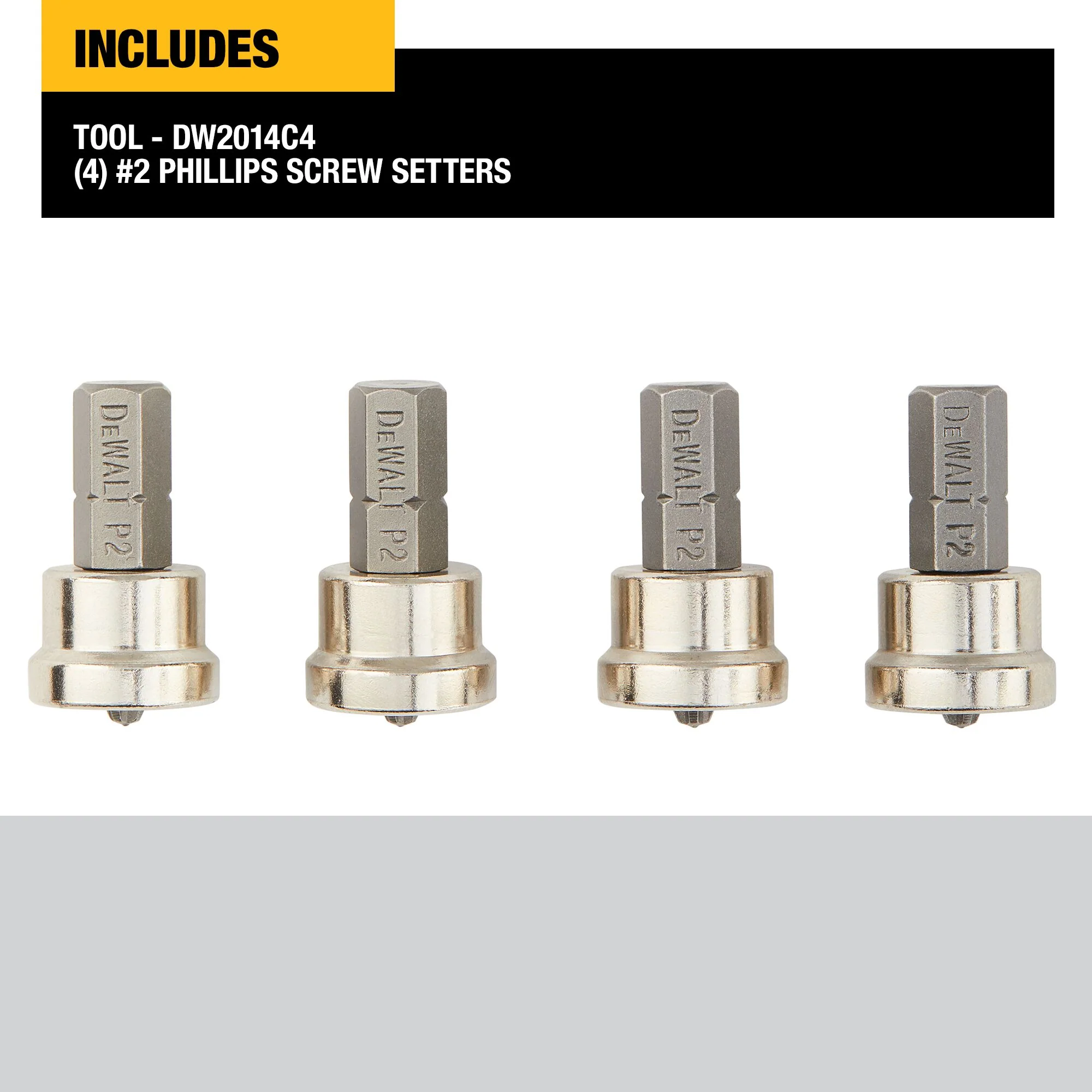 DEWALT #2 Phillips Drywall Screw Setter Screwdriver Bit Set, 4-Pack - Image 2