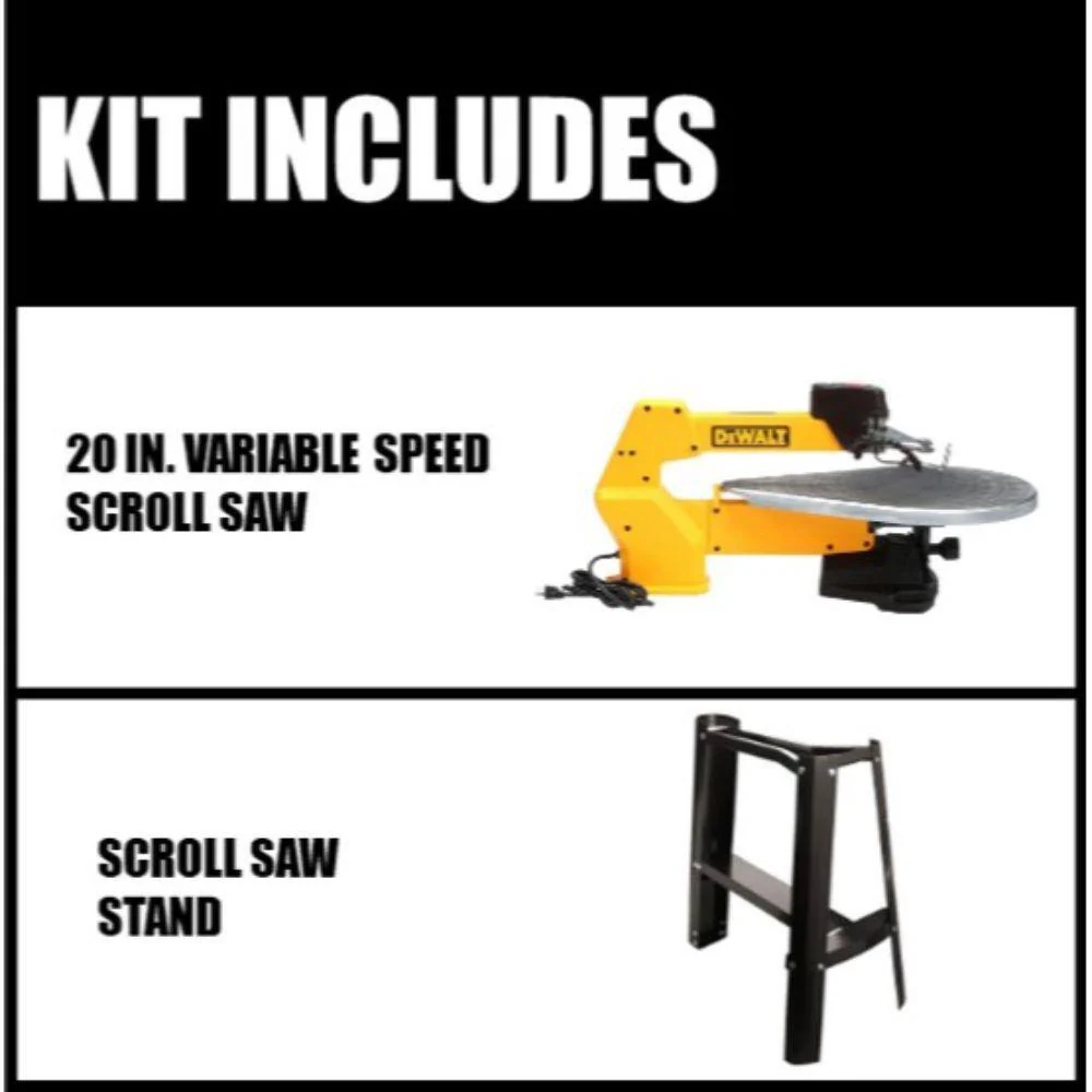 DEWALT 20 in. Variable-Speed Corded Scroll Saw with Bonus Scroll Saw Stand - Image 2