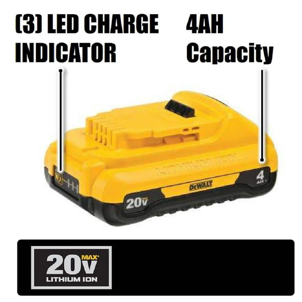 DEWALT 20-Volt MAX Compact Lithium-Ion 4.0Ah Battery Pack (4-Pack) - Image 2