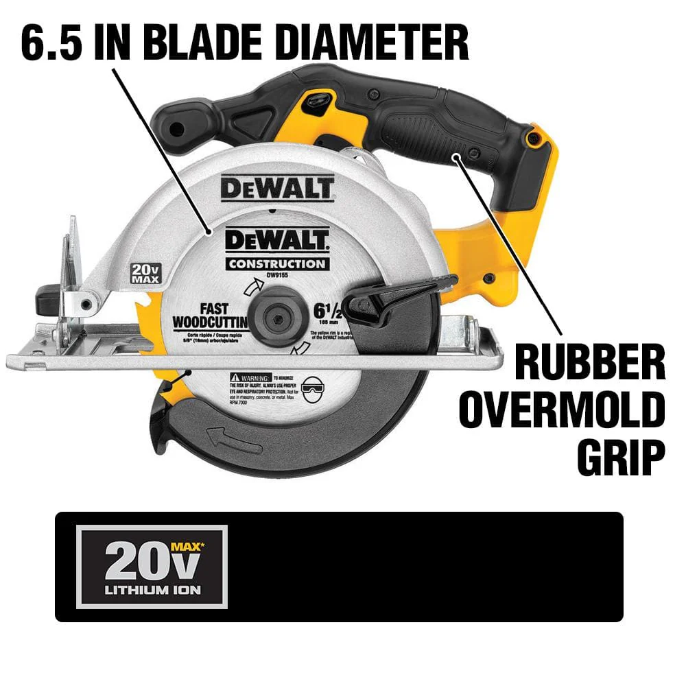 DEWALT 20-Volt MAX Lithium-Ion Cordless 5-Tool Combo Kit with (2) 2Ah Batteries, Charger & Tool Bag (DCK521D2) - Image 5