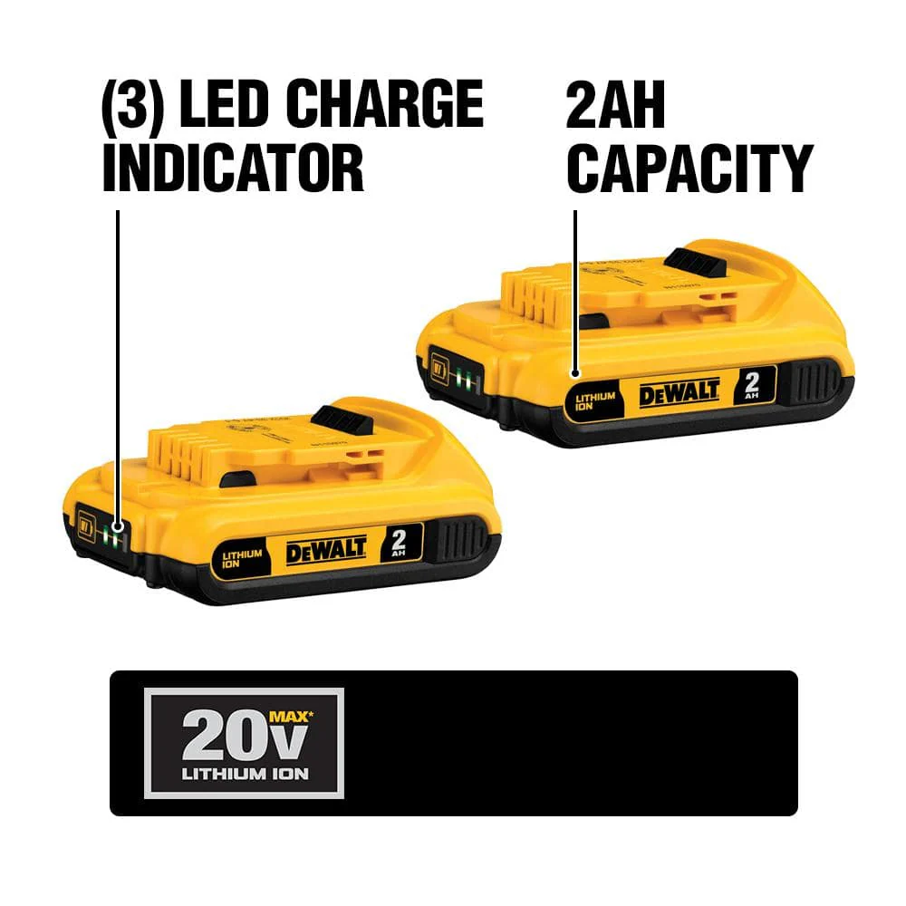 DEWALT 20-Volt MAX Lithium-Ion Cordless 5-Tool Combo Kit with (2) 2Ah Batteries, Charger & Tool Bag (DCK521D2) - Image 8