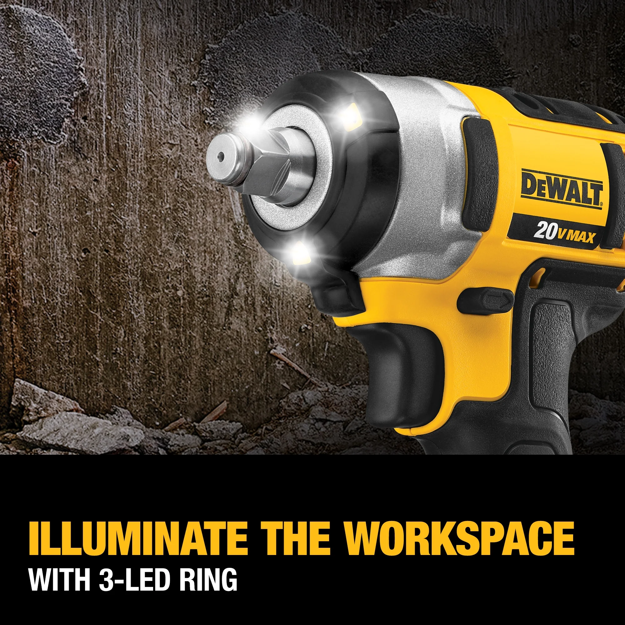 DEWALT 20-Volt MAX Variable Speed 1/2-in Square Drive Cordless Impact Wrench Kit with 2 XR 4.0Ah Batteries and Charger - Image 6
