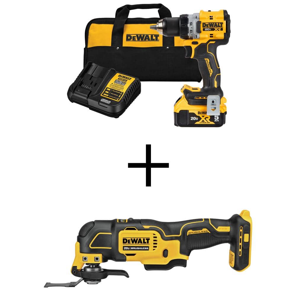DEWALT 20-Volt MAX XR Brushless 1/2 in. Drill/Driver Kit with FREE ATOMIC 20-Volt Brushless Oscillating Tool