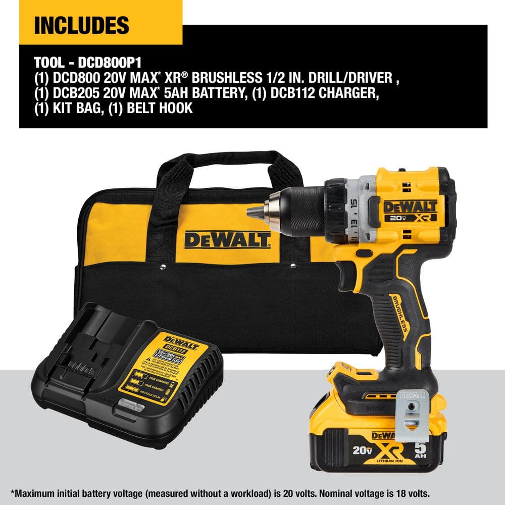 DEWALT 20-Volt MAX XR Brushless 1/2 in. Drill/Driver Kit with FREE ATOMIC 20-Volt Brushless Oscillating Tool - Image 2