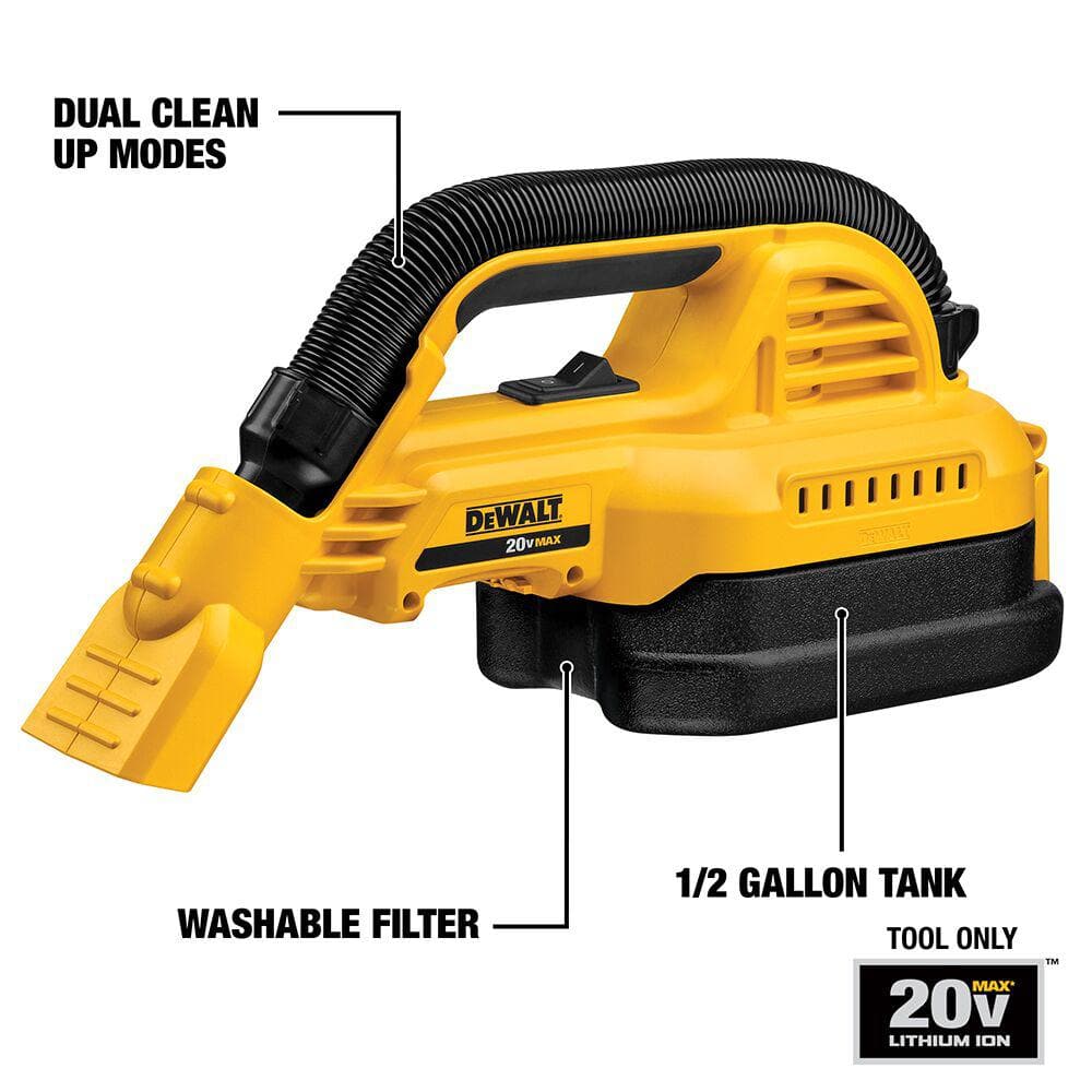 DEWALT 20V MAX 0.5-Gallon Cordless Handheld Wet/Dry Vacuum, Tool Only (DCV517B) - Image 2