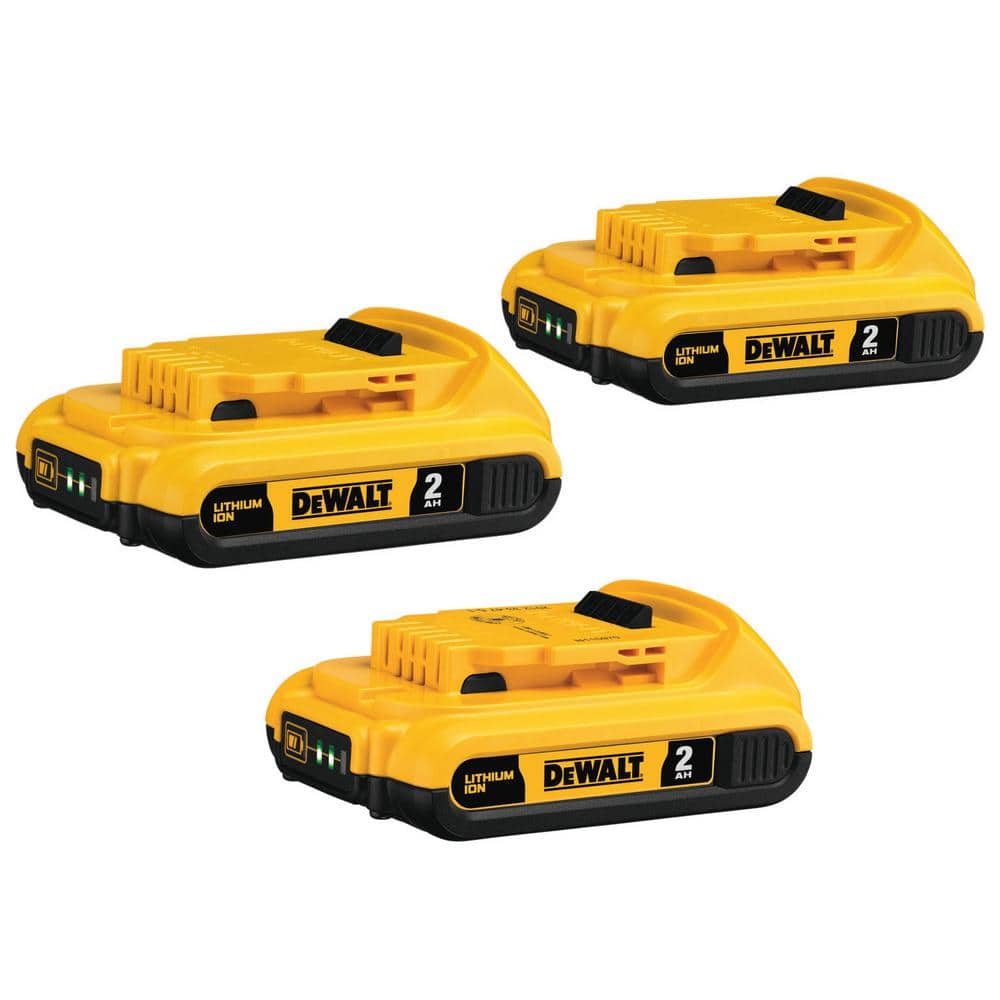 DEWALT 20V MAX Compact Lithium-Ion 2.0Ah Battery Pack (3-Pack)