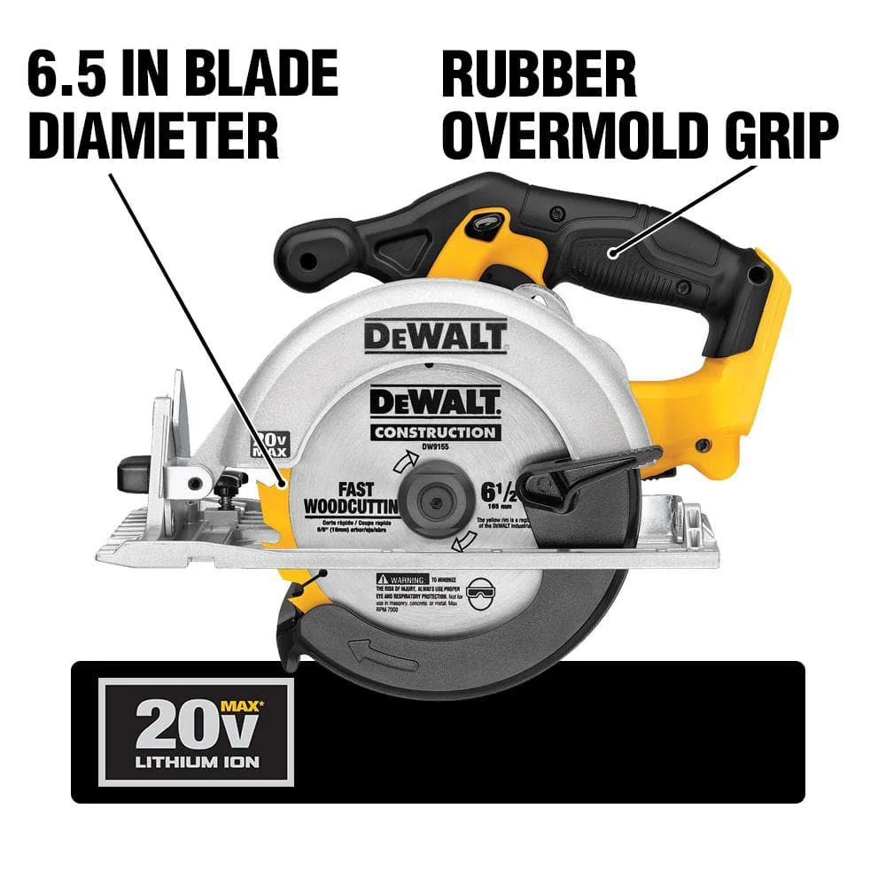 DEWALT 20V MAX Cordless 6-1/2 in. Circular Saw Kit with Battery and Charger - Image 2