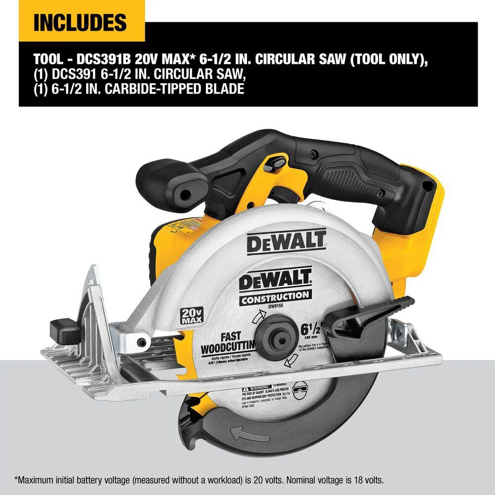 DEWALT 20V MAX Cordless 6.5 in. Sidewinder Style Circular Saw (Tool Only) - Image 3