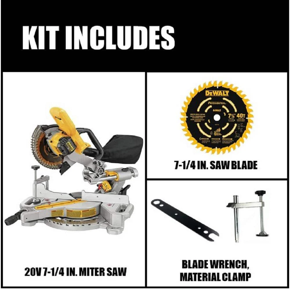 DEWALT 20V MAX Cordless 7-1/4 in. Sliding Miter Saw (Tool Only) - Image 2
