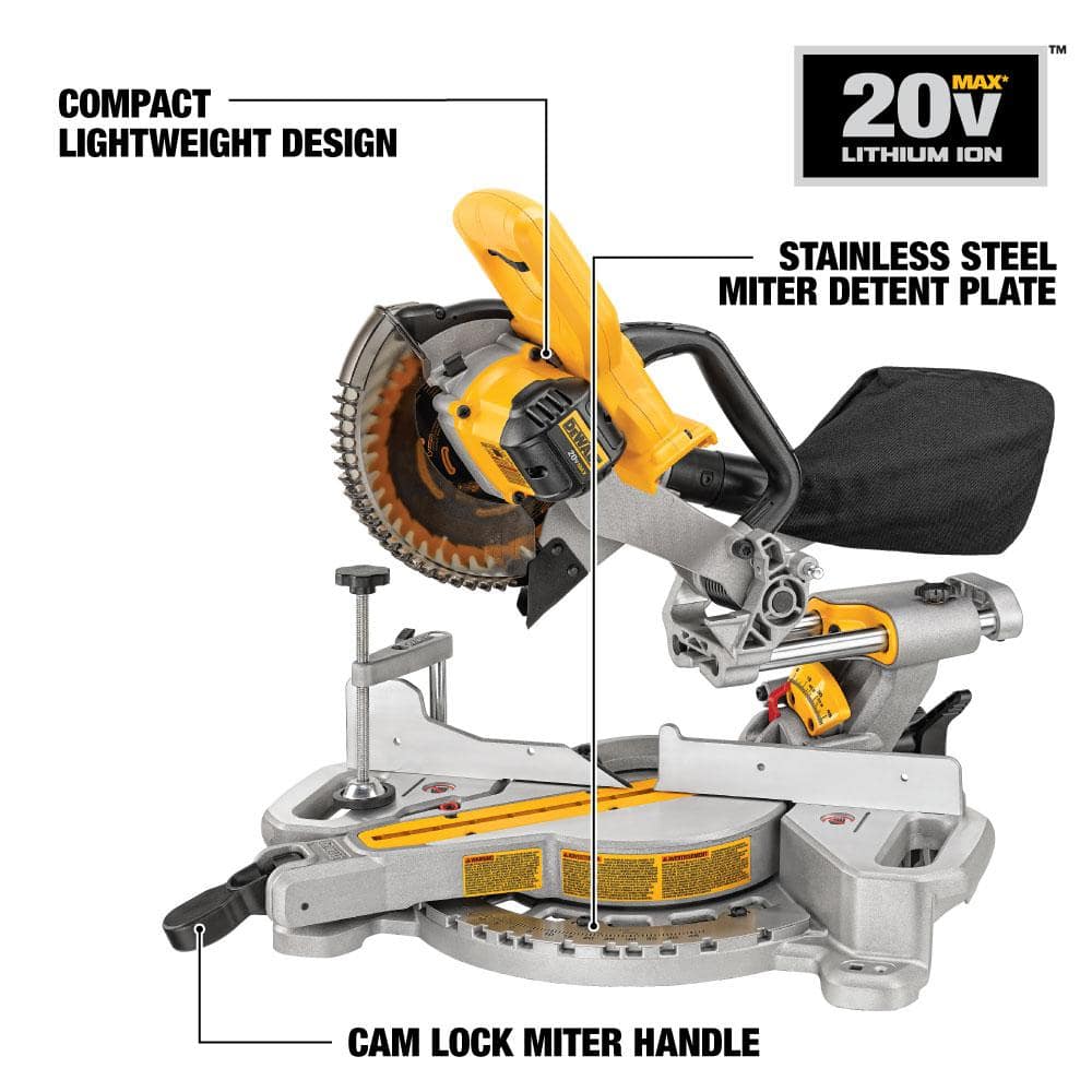 DEWALT 20V MAX Cordless 7-1/4 in. Sliding Miter Saw (Tool Only) - Image 3