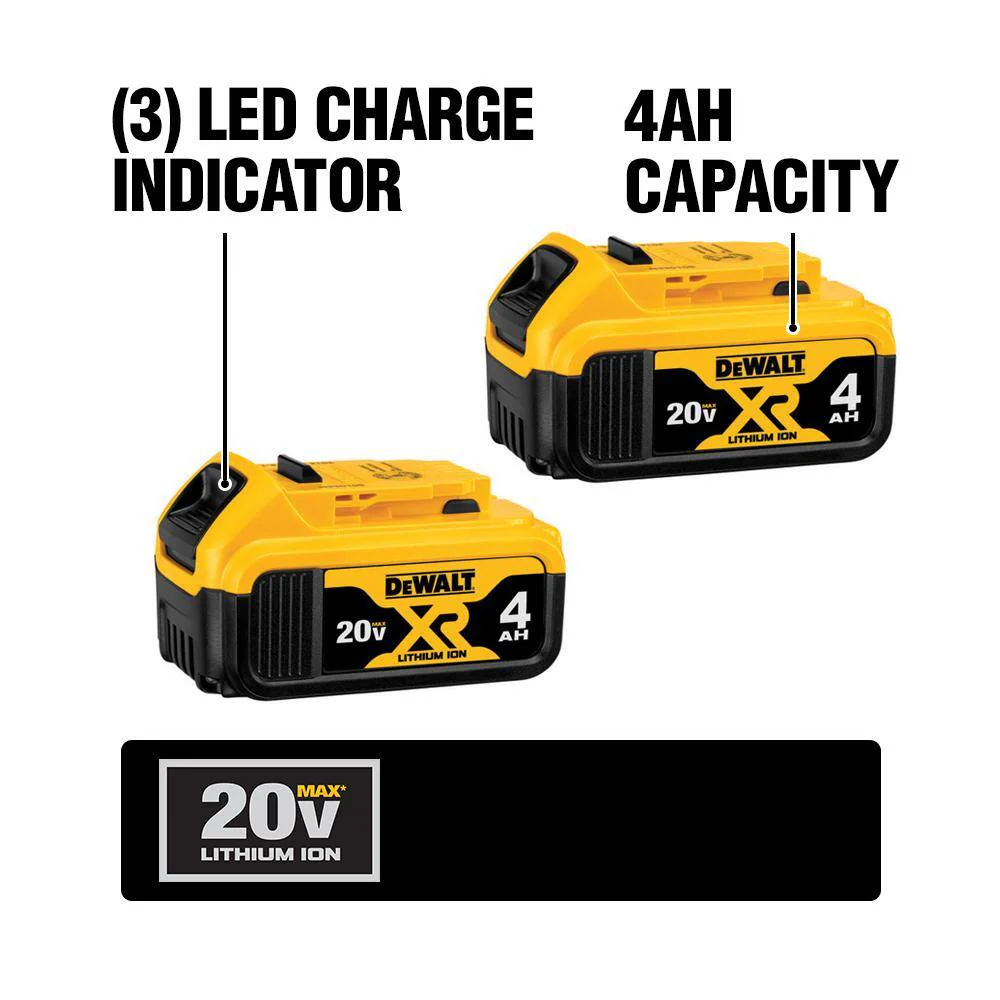 DEWALT 20V MAX Lithium-Ion Battery Pack Combo, 2.0Ah (2-Pack) + 4.0Ah XR (2-Pack) - Image 3