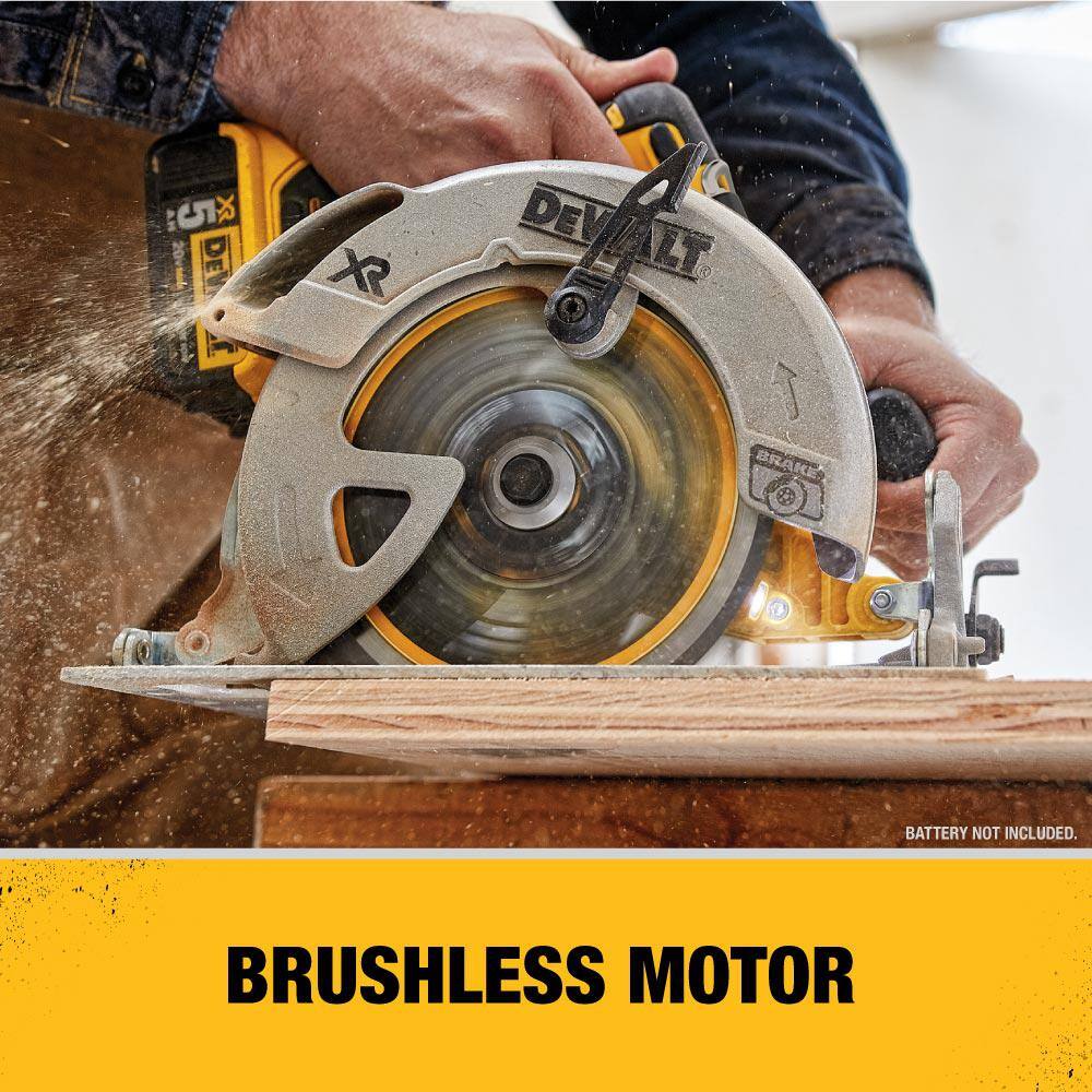 DEWALT 20V MAX XR 7-1/4 in. Brushless Cordless Circular Saw (Tool-Only) + 20V 4-1/2 in. Brushless Angle Grinder (Tool-Only) with 20V 4.0Ah Battery - Image 6